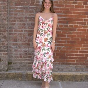 Floral Elegance Tiered Maxi Dress